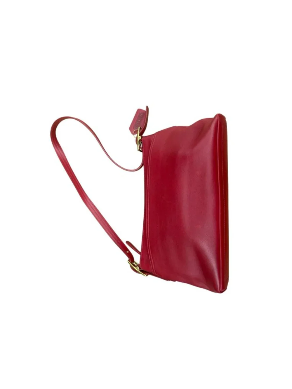 Vintage Coach Red Leather Legacy Shoulder Bag - Style #9861 * Flaw*  90's mini - Picture 8 of 16